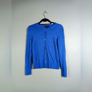 Banana Republic Merino Wool Women Blue Button-Up Cardigan Size M